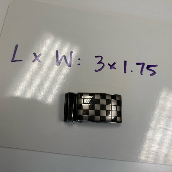 Vintage Gunmetal Checkerboard Belt Buckle - Picture 3 of 3